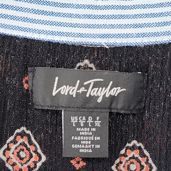 Lord & Taylor Women's Button-Front Patchwork Blouse - L - Picture 3 of 5